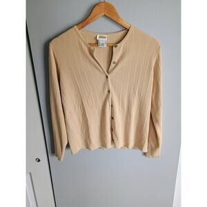 Talbots beige cream sweater silk cotton blend cottage core quiet luxury neutral